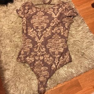 Mauve / Purple Velvet Bodysuit